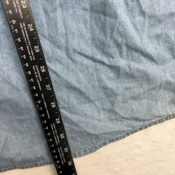 Corvalis Oregon Outback Rider 2XL Denim Button Up Polo Shirt Men Blue Cotton XXL - Picture 6 of 7